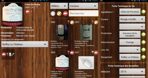 Gestion de cave a vin complète sous Android