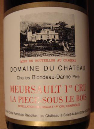 Meursault Premier Cru La pièce sous le Bois