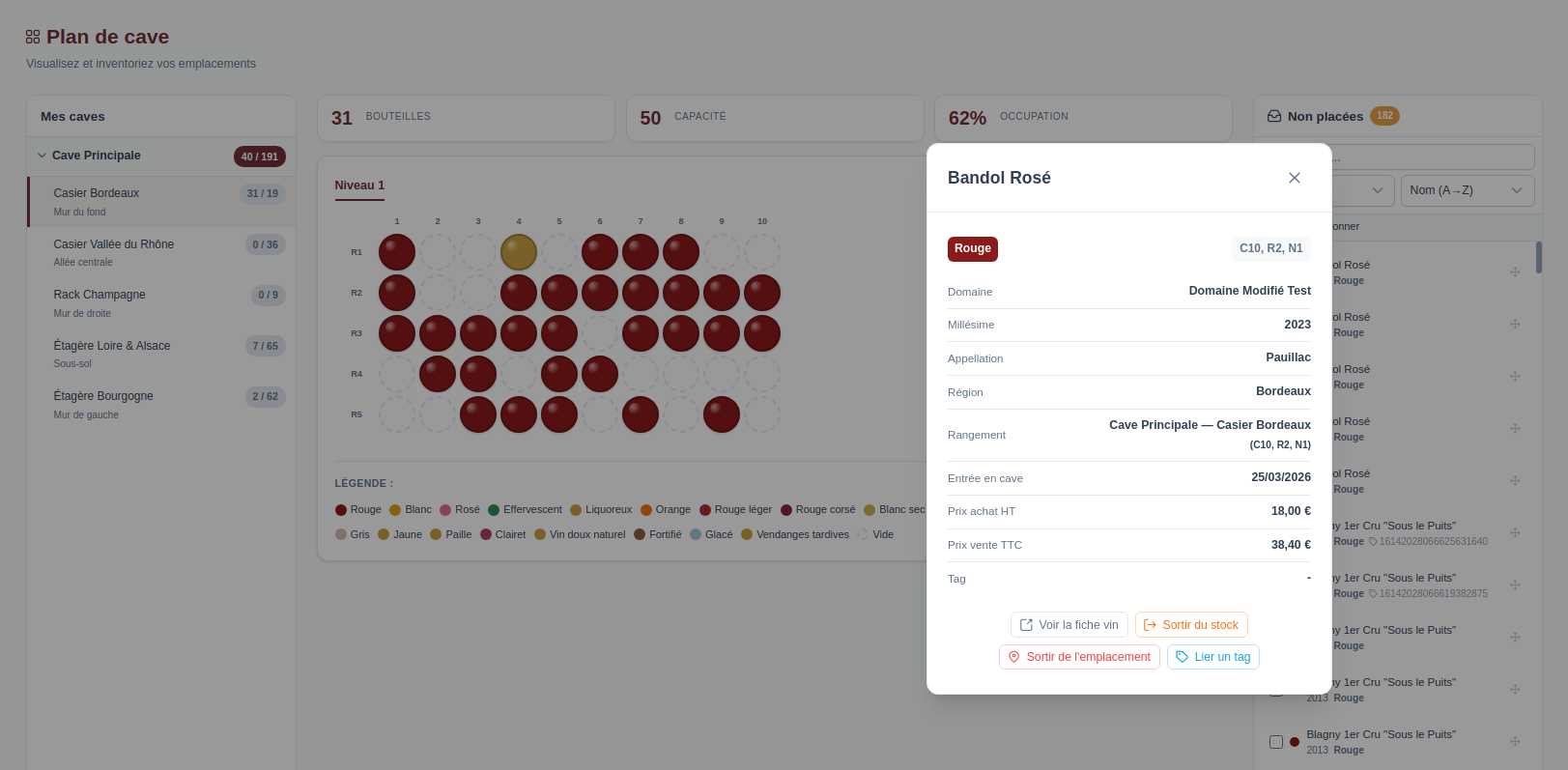 Plan de cave interactif
