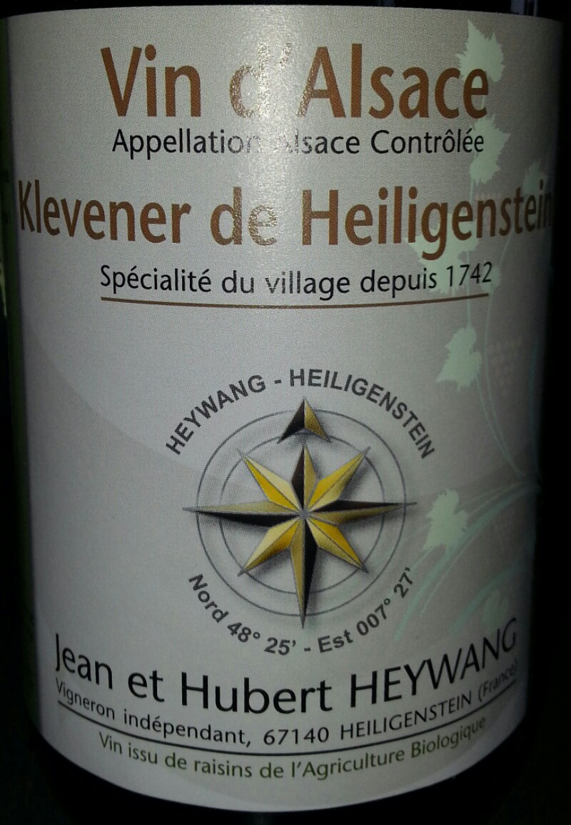 Alsace Klevener de Heiligenstein
